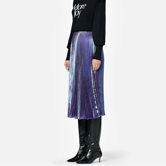 CHRISTOPHER KANE pleated skirt plisse purple midi holidays party - Picture 3 of 7